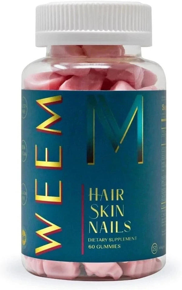 WEEM Hair Skin and Nails Gummies Supports Healthy Hair Vegan biotin Vitamins 60 gummies