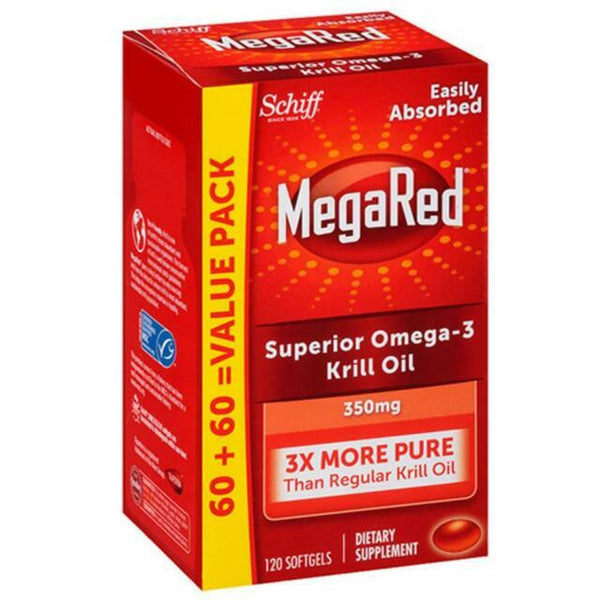 MegaRed Omega-3 Krill Oil Softgels 120 Count Heart Health