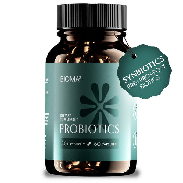 Bioma Probiotics for Digestive Health 3-in-1 Gut Health Formula 60 Caps