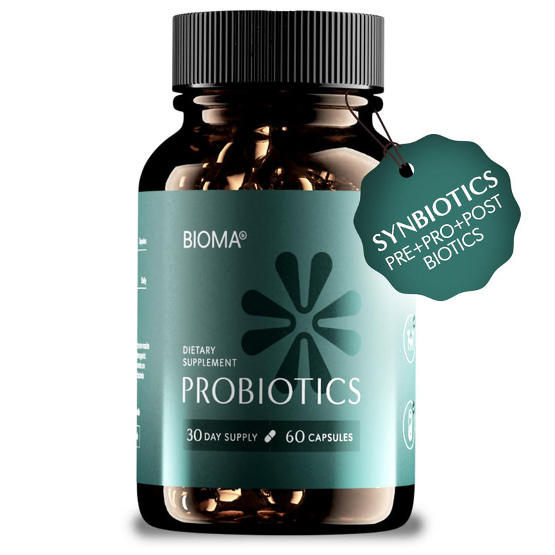 Bioma Probiotics for Digestive Health 3-in-1 Gut Health Formula 60 Caps