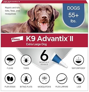 Advantix II Monthly Flea & Tick Prevention for Large Dogs (21–55 lbs), 6 Doses