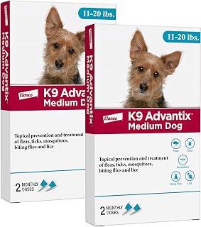K9 Advantix II Flea and Tick Treatment for Medium Dogs 11-20lbs ,6 Doses