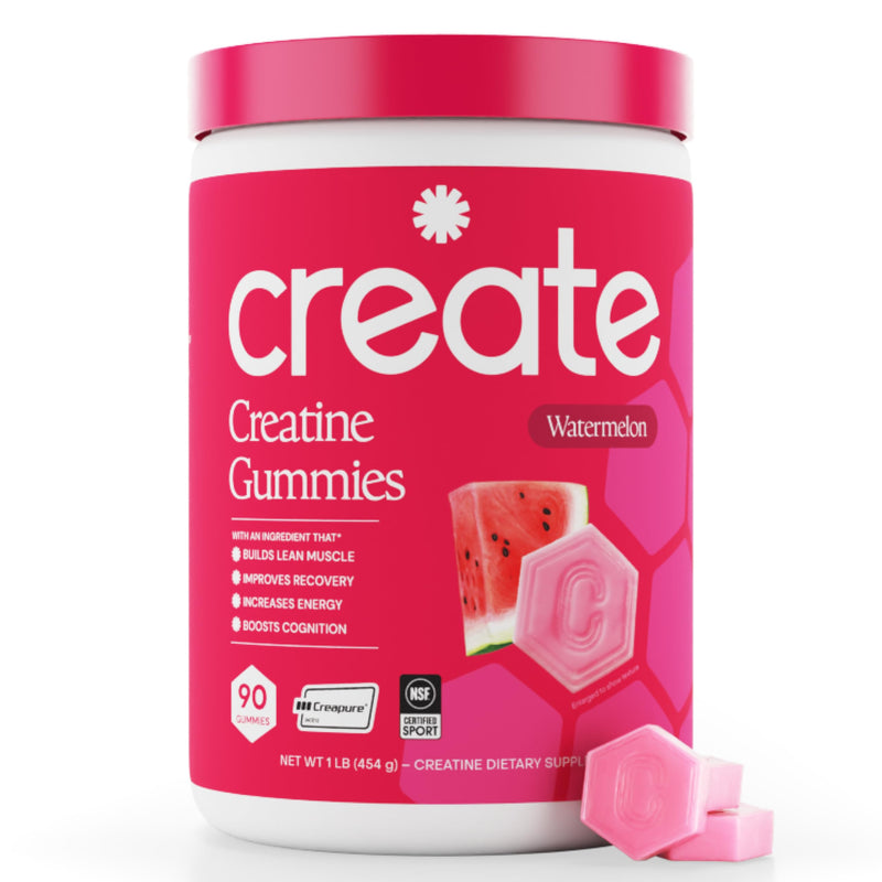 Create Creatine Monohydrate Gummies, 1.5g per Gummy Watermelon, 90ct, Non-GMO