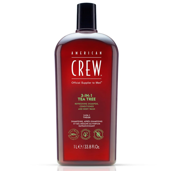 American Crew 3 in 1 Tea Tree Shampoo & Conditioner and Body Wash 33.8 Fl.oz