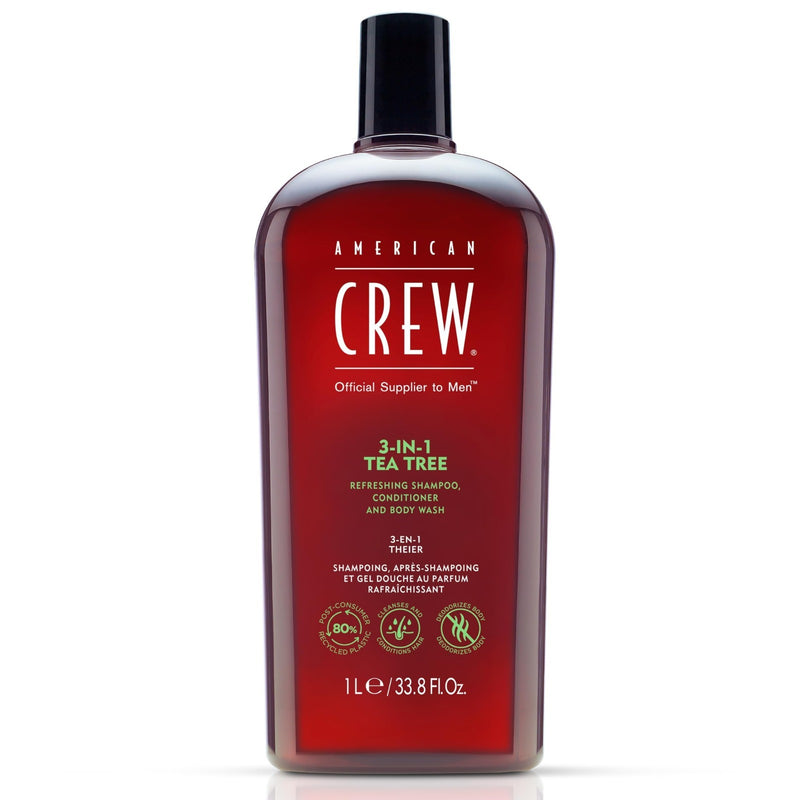 American Crew 3 in 1 Tea Tree Shampoo & Conditioner and Body Wash 33.8 Fl.oz