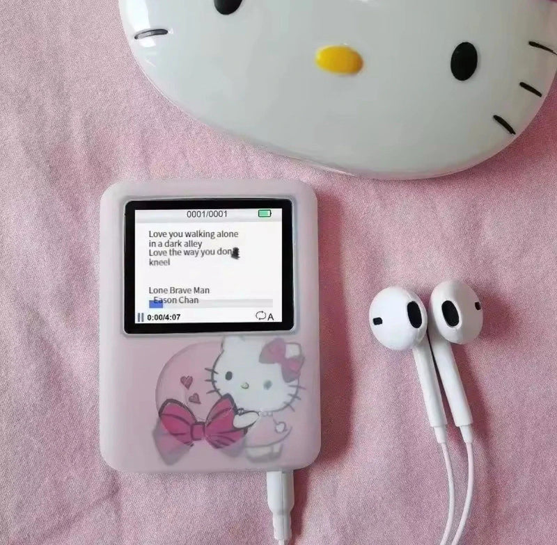 Hello Kitty MP3 Player Kawaii Anime Cartoon Mini Music Walkman for Kids