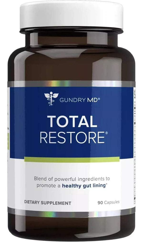 Gundry MD® Total Restore® Gut Health and Gut Lining Support Supplement (90 Caps)
(Glass Bottle)