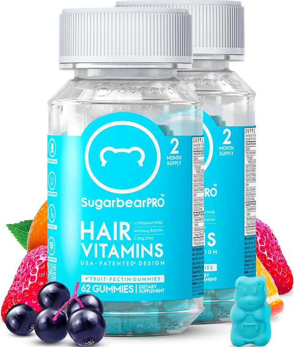 Sugarbearpro Hair Vitamin Gummy 4 Month Supply Extra Strength Biotin 6000Mcg, Gr
