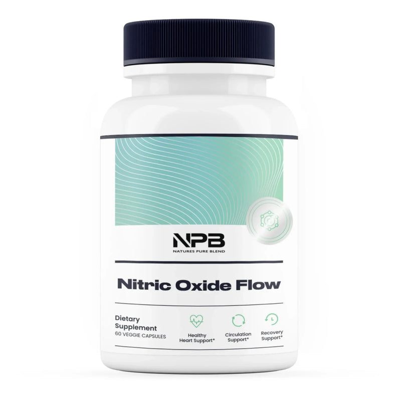 Nitric Oxide Flow Blood Pressure Support Improve Circulation-Natures Pure Blend 60 capsules
