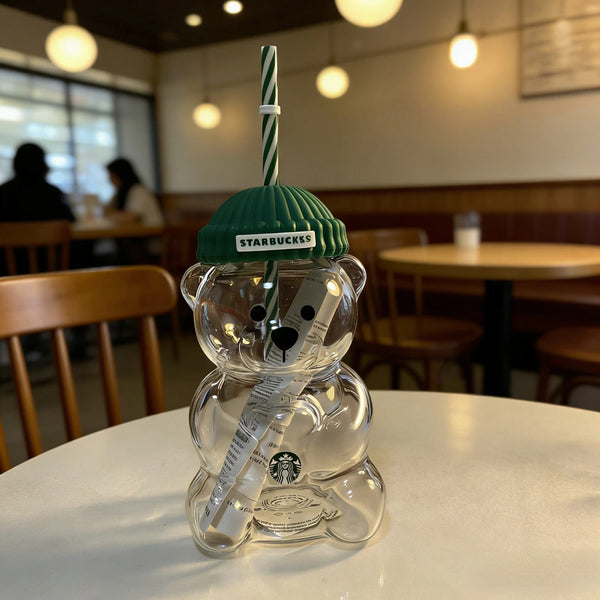 Starbucks Bearista Limited Edition Bear Glass Cold Cup 100% Authentic Rare. 591ml and 20oz