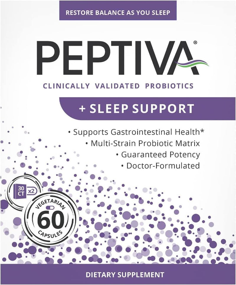 Peptiva 26 Billion CFU Probiotic & Sleep Support - Clinically Validated Multi-St     (60 CAPSULES)