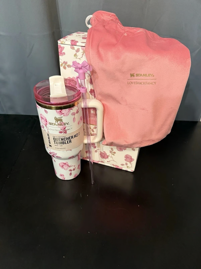 Stanley X Love Shack Fancy Tumbler 40oz Holiday Rosa Beaux Blue New & Authentic