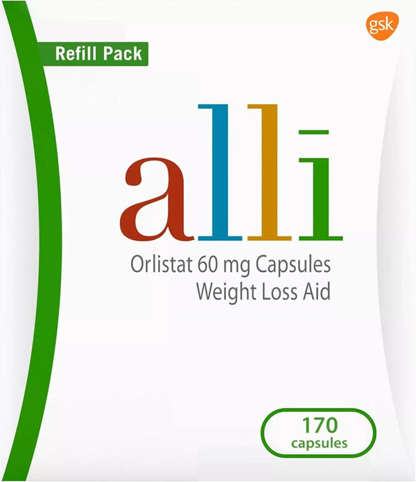 alli Diet Weight Loss Supplement Pills Orlistat 60Mg Capsules 170 count