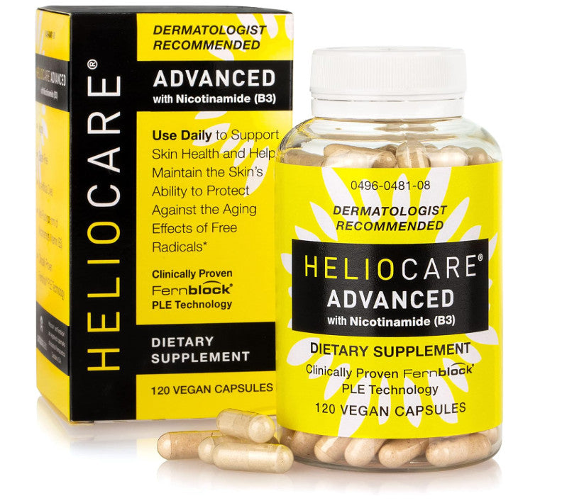 Heliocare Advanced Nicotinamide B3 Supplement: Niacinamide 500mg and Fernblock PLE Extract 240mg Per Serving - Supports Skin Cell Health W/Antioxidant Rich Vitamin B3 Niacin - 120 Vegan Capsules